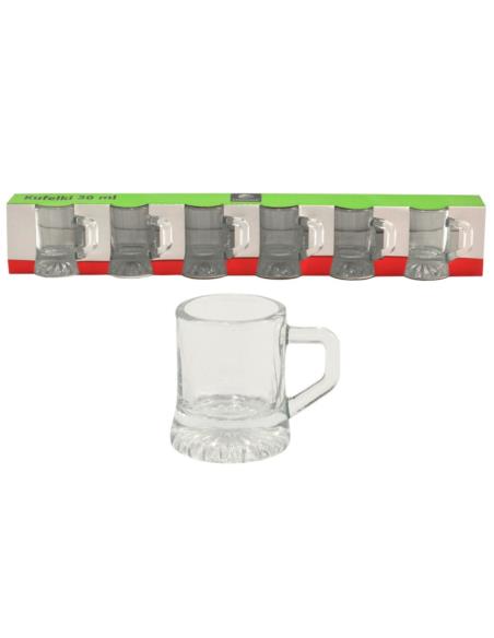 Kieliszki do wódki 30ml 6szt kufelki gładki