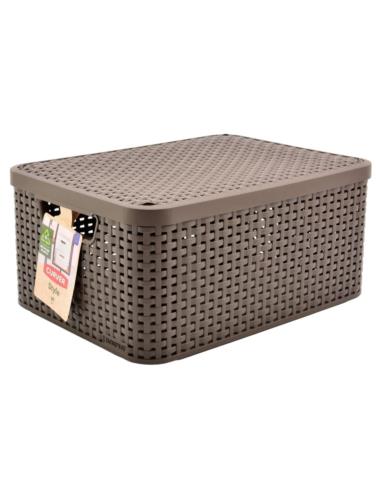 Pojemnik Rattan Style M z pokrywką c.brąz 205847