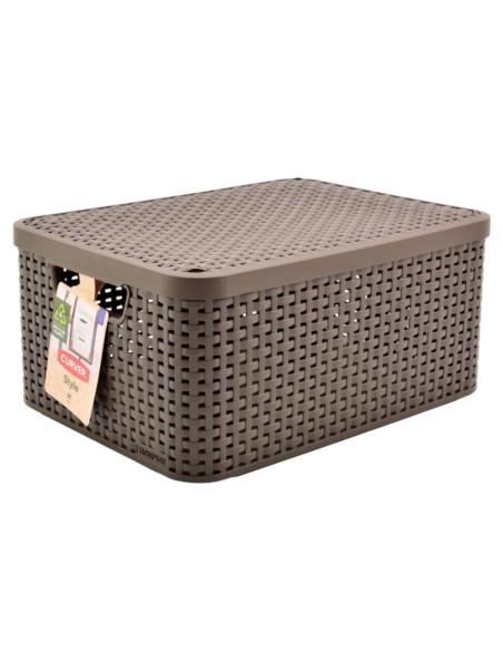 Pojemnik Rattan Style M z pokrywką c.brąz 205847