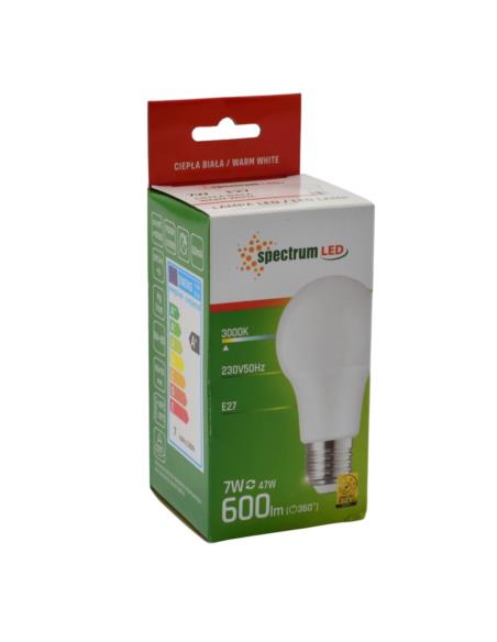 Żarówka LED E27 7W 500lm Spectrum ciepła biała