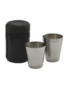 Kieliszki metalowe 30ml 4szt w pokrowcu