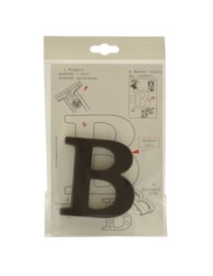 Litera "B" 10cm brązowa tworzywo