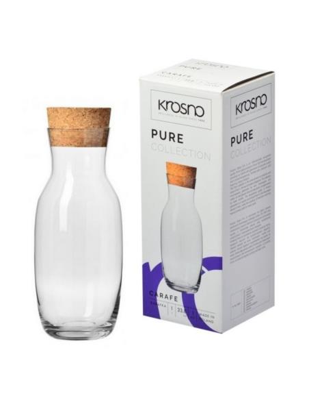 Karafka szklana 1,0L Krosno Pure z korkiem