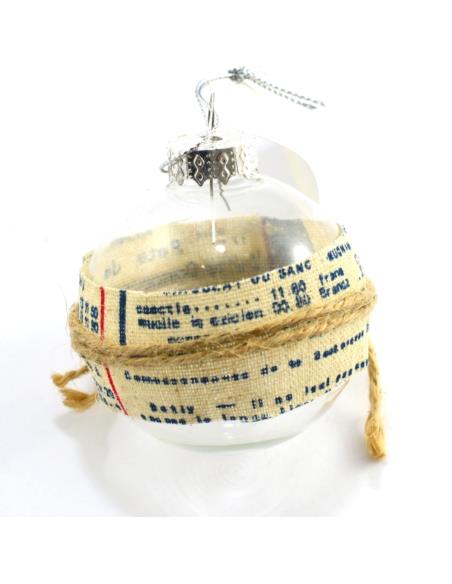 Bombka 6cm szklana z guziczkiem 3971