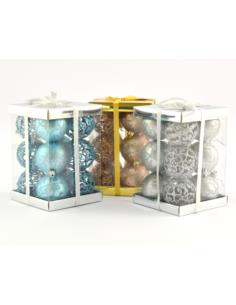 Bombki choinkowe 12 sztuk 6cm w pudełku  7138 mix