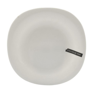 Talerz Eva deserowy 22cm biały szkło hartowane