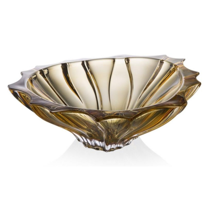 Salaterka kryształ Bohemia Plantica Amber 33cm