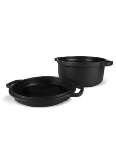 Garnek aluminiowy + patelnia grillowa 20cm MR-4120