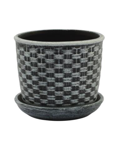 Doniczka ceramiczna z podstawką Klasyczna 14 12,5x11cm mix