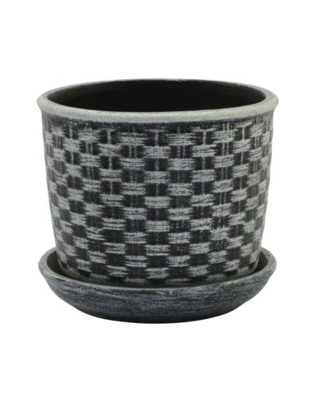 Doniczka ceramiczna z podstawką Klasyczna 14 12,5x11cm mix