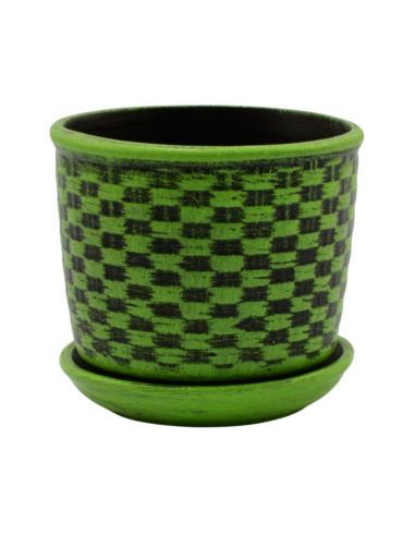 Doniczka ceramiczna z podstawką Klasyczna 14 12,5x11cm mix