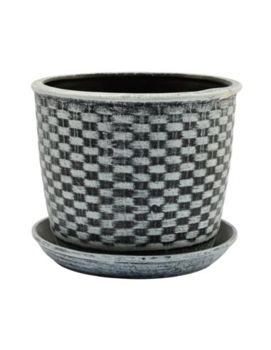 Doniczka ceramiczna z podstawką Klasyczna 18 17,5x16cm mix