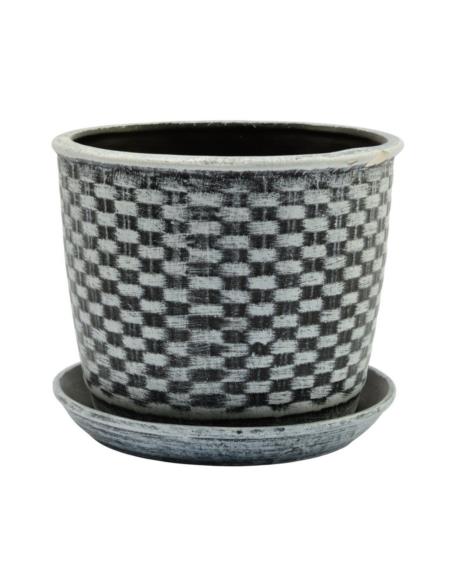 Doniczka ceramiczna z podstawką Klasyczna 18 17,5x16cm mix