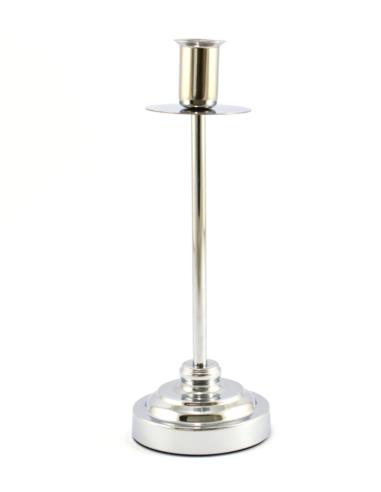 Świecznik metalowy 31cm srebrny K-69-2/S