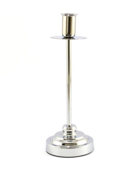 Świecznik metalowy 31cm srebrny K-69-2/S