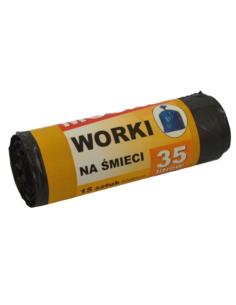 Worki na śmieci  35L 15szt czarne mocne