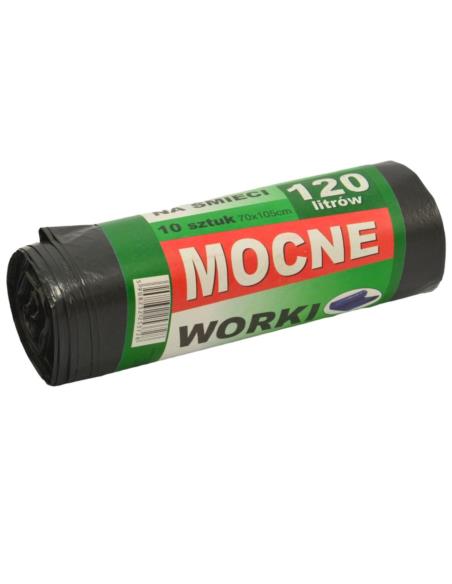 Worki na śmieci 120L 10szt czarne mocne