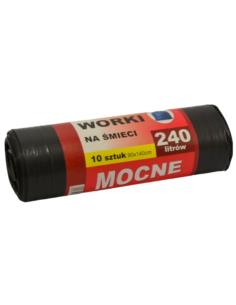 Worki na śmieci 240L 10szt czarne mocne