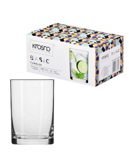Szklanki 150ml 6szt literatki Krosno Basic