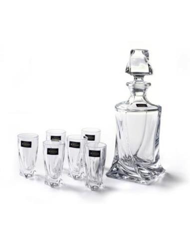 Karafka +6 kieliszków likier 50ml Quadro