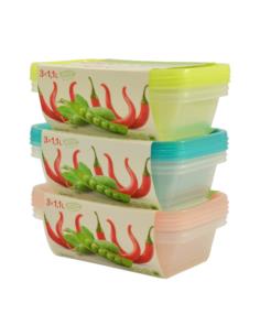Pojemniki plastikowy do żywności 3x1,1L mix 2