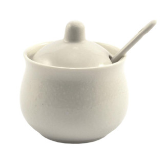 Cukiernica ceramiczna z łyżeczką MM-3G069-2 biała