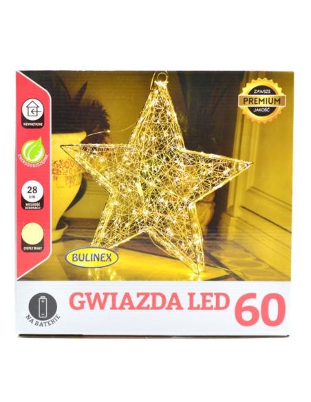 Lampki 60 LED gwiazda biała 28cm