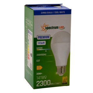Żarówka LED E27 20W 2300lm Spectrum zimna biała