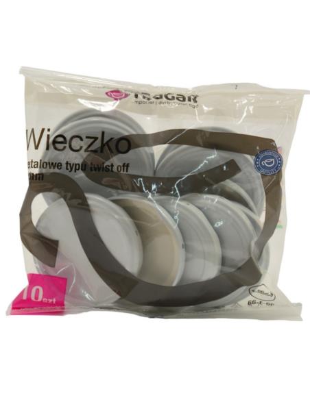 Zakrętki 10szt fi 66 4z białe E-66 pak x100