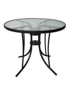 Stolik 90cm okrągły metalowy ze szklanym blatem 359499