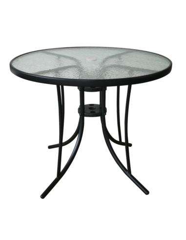 Stolik 90cm okrągły metalowy ze szklanym blatem 359499