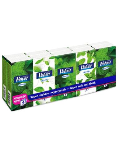 Chusteczki higieniczne Velvet mięta 4 warstwy 10x10szt