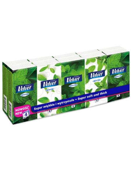 Chusteczki higieniczne Velvet mięta 4 warstwy 10x10szt