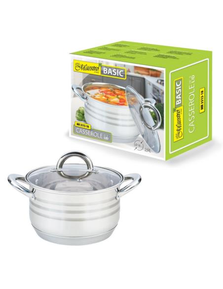Garnek 18cm 2,9L z pokrywką Maestro MR-3513