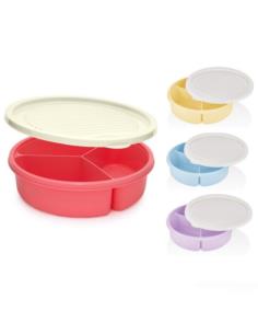 Pojemnik 3-komorowy 1,2L plastikowy BG-393 mix