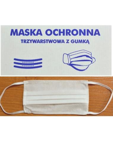 Maska ochronna jednorazowa 3-warstwowa flizelina