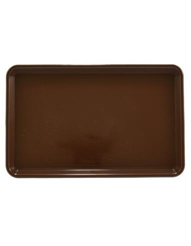 Taca plastikowa 30x19cm prostokątna brązowa
