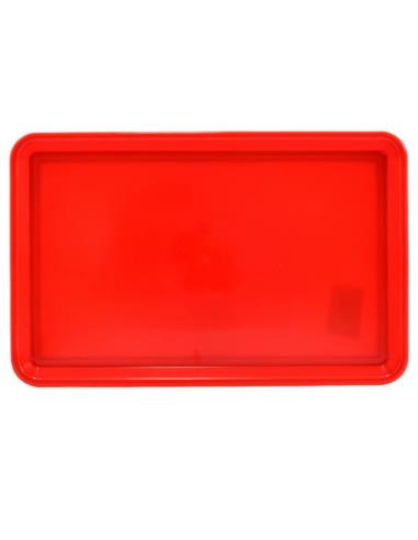 Taca plastikowa 30x19cm prostokątna czerwona