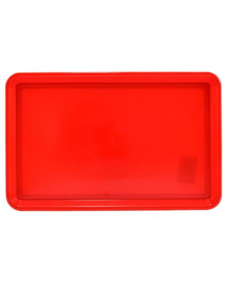 Taca plastikowa 30x19cm prostokątna czerwona