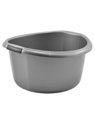 Miska plastikowa Solidna 15L srebrna