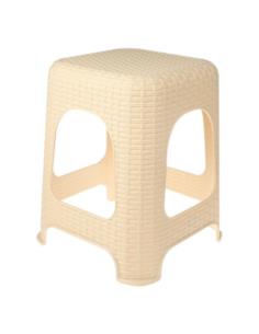 Taboret plastikowy 45cm Ratan beżowy