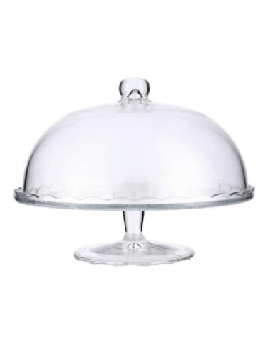 Patera szklana 29cm na nodze +klosz 8041 rant do góry