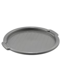 Taca plastikowa 34cm okrągła srebrna