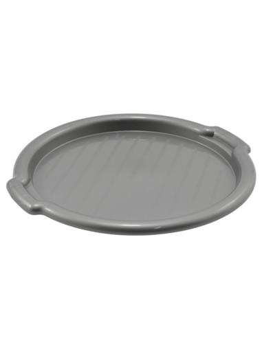 Taca plastikowa 34cm okrągła srebrna