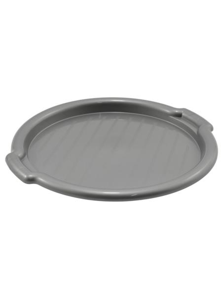 Taca plastikowa 34cm okrągła srebrna