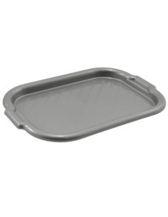 Taca plastikowa prostokątna srebna 39x28cm