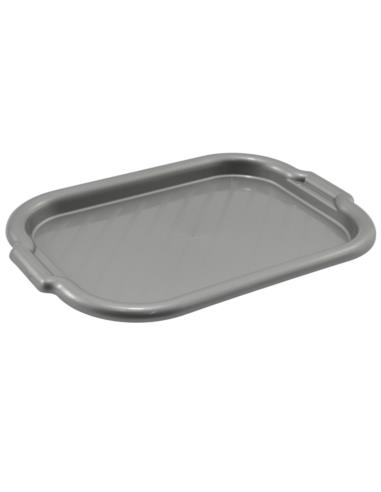Taca plastikowa prostokątna srebna 39x28cm