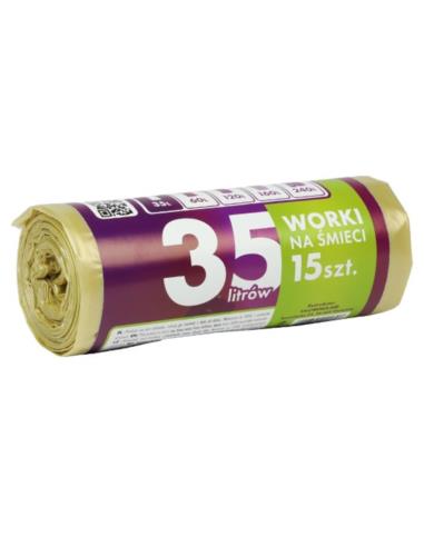Worki na śmieci 35L 15szt żółte Prymusik