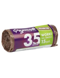 Worki na śmieci 35L 15szt brąz Prymusik