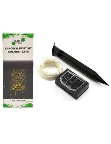Łańcuch solarny świecący 9,9m+1,5m 100Led  0067